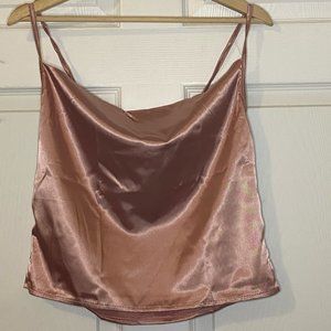 Nasty Gal Silk Cowl Neck Slip Top